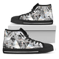 Diamond Artwork Print Black High Top Sneakers