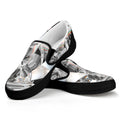 Diamond Artwork Print Black Slip On Sneakers