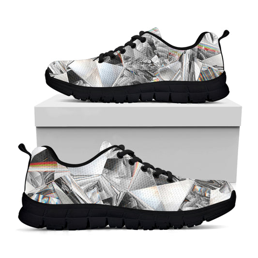 Diamond Texture Print Black Sneakers
