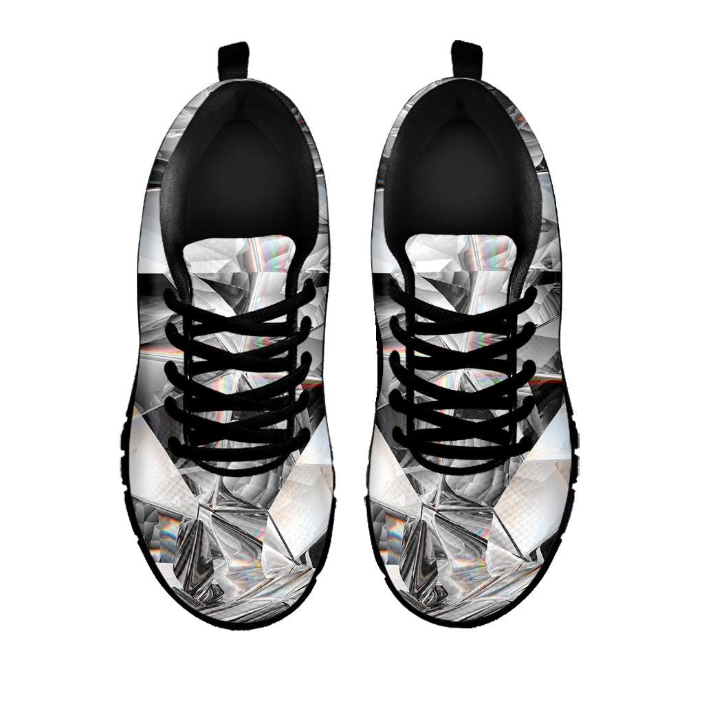 Diamond Texture Print Black Sneakers