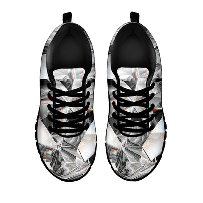 Diamond Texture Print Black Sneakers