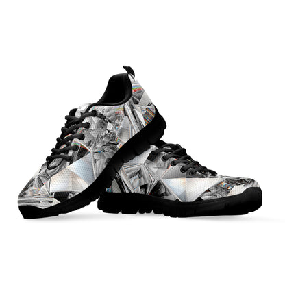 Diamond Texture Print Black Sneakers