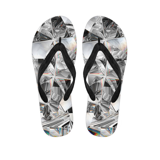 Diamond Texture Print Flip Flops