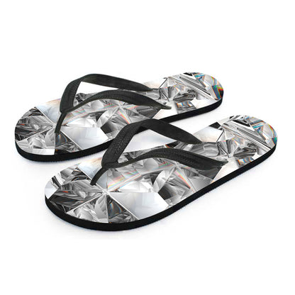 Diamond Texture Print Flip Flops