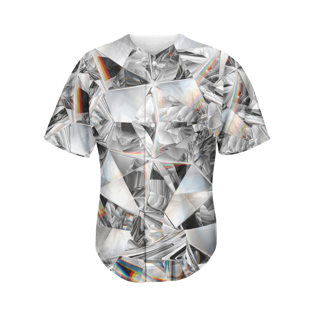 Diamond Texture Print Men's Baseball Jersey