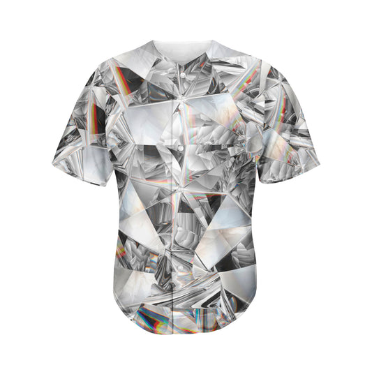 Diamond Texture Print Men's Baseball Jersey