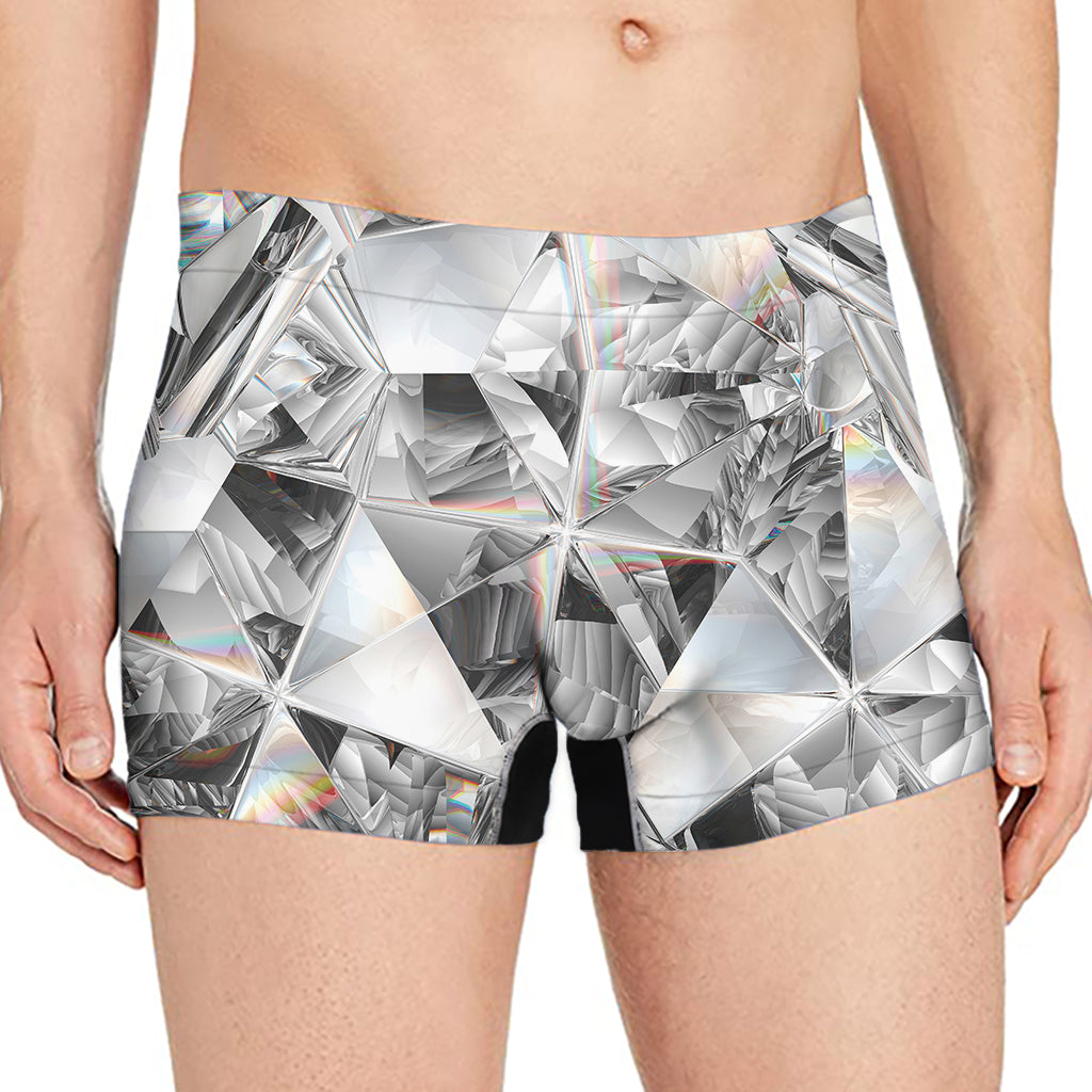 Diamond Texture Print Men's Boxer Briefs
