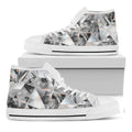 Diamond Artwork Print White High Top Sneakers