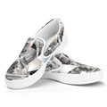 Diamond Artwork Print White Slip On Sneakers