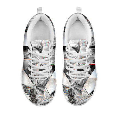 Diamond Texture Print White Sneakers