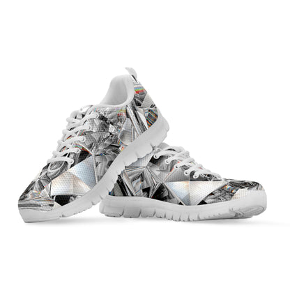Diamond Texture Print White Sneakers