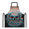 Digital Glitch Astronaut Skull Print Apron