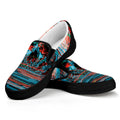 Digital Glitch Astronaut Skull Print Black Slip On Sneakers