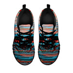 Digital Glitch Astronaut Skull Print Black Sneakers