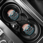 Digital Glitch Astronaut Skull Print Car Coasters