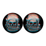 Digital Glitch Astronaut Skull Print Car Coasters