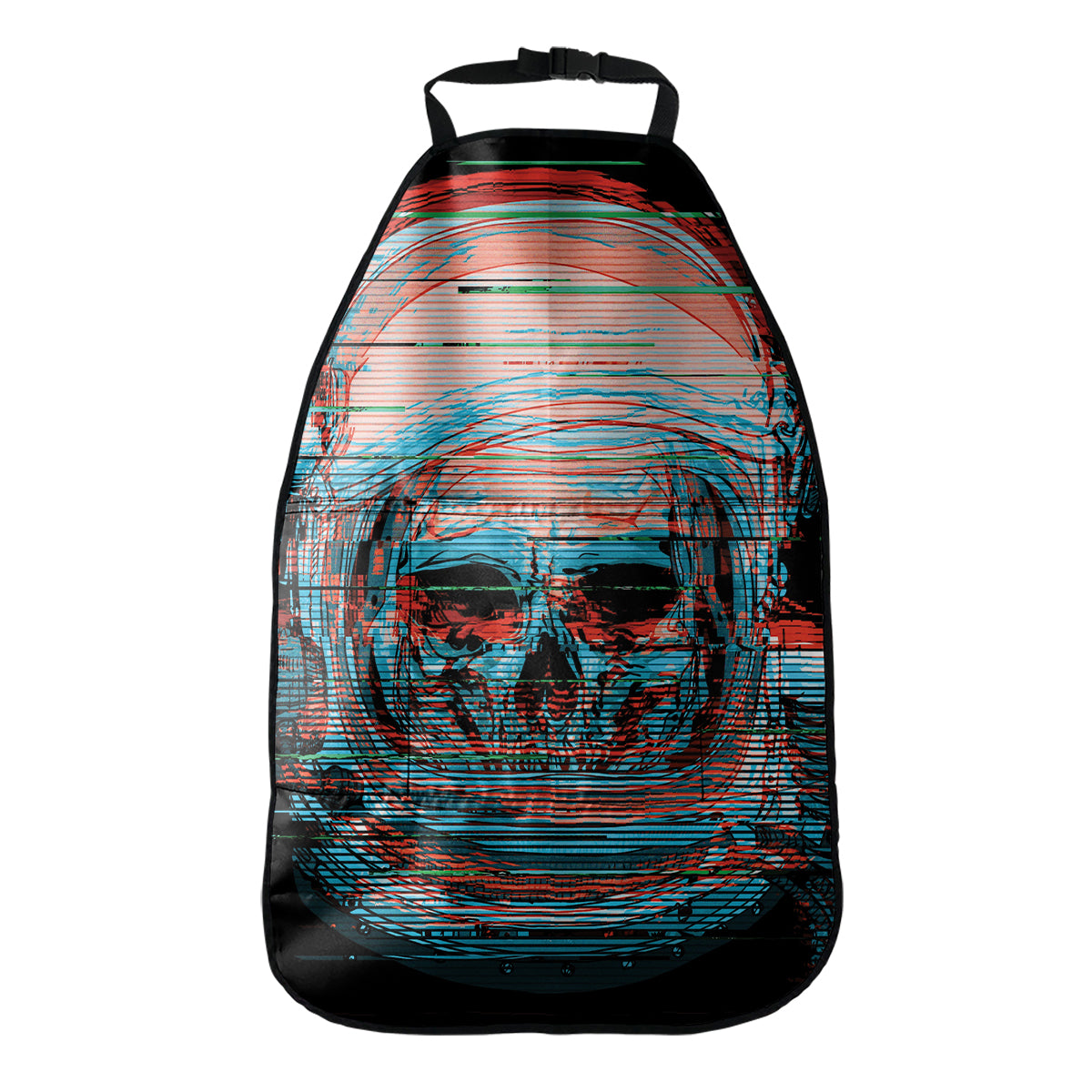 Digital Glitch Astronaut Skull Print Car Seat Organizers