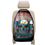 Digital Glitch Astronaut Skull Print Car Seat Organizers