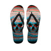 Digital Glitch Astronaut Skull Print Flip Flops