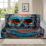 Digital Glitch Astronaut Skull Print Futon Protector