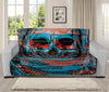 Digital Glitch Astronaut Skull Print Futon Protector