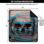 Digital Glitch Astronaut Skull Print Futon Protector