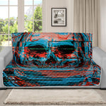 Digital Glitch Astronaut Skull Print Futon Protector