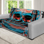 Digital Glitch Astronaut Skull Print Futon Protector