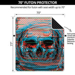 Digital Glitch Astronaut Skull Print Futon Protector