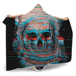 Digital Glitch Astronaut Skull Print Hooded Blanket