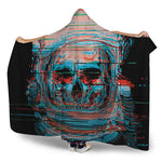 Digital Glitch Astronaut Skull Print Hooded Blanket
