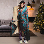 Digital Glitch Astronaut Skull Print Hooded Blanket