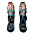 Digital Glitch Astronaut Skull Print Muay Thai Shin Guards