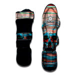 Digital Glitch Astronaut Skull Print Muay Thai Shin Guard