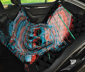 Digital Glitch Astronaut Skull Print Pet Car Back Seat Cover