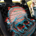 Digital Glitch Astronaut Skull Print Pet Car Back Seat Cover