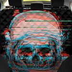 Digital Glitch Astronaut Skull Print Pet Car Back Seat Cover