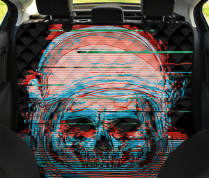 Digital Glitch Astronaut Skull Print Pet Car Back Seat Cover