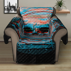 Digital Glitch Astronaut Skull Print Recliner Protector