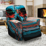 Digital Glitch Astronaut Skull Print Recliner Slipcover