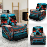 Digital Glitch Astronaut Skull Print Recliner Slipcover