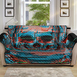 Digital Glitch Astronaut Skull Print Sofa Protector