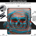 Digital Glitch Astronaut Skull Print Sofa Protector