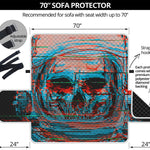 Digital Glitch Astronaut Skull Print Sofa Protector