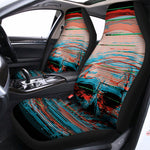 Digital Glitch Astronaut Skull Print Universal Fit Car Seat Covers