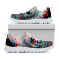 Digital Glitch Astronaut Skull Print White Running Shoes