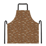 Dino Skeleton Fossil Pattern Print Apron