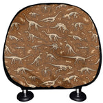 Dino Skeleton Fossil Pattern Print Car Headrest Covers