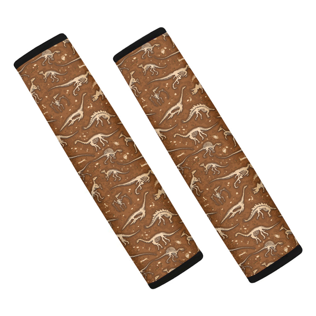 Dino Skeleton Fossil Pattern Print Car Seat Belt Covers