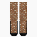 Dino Skeleton Fossil Pattern Print Crew Socks